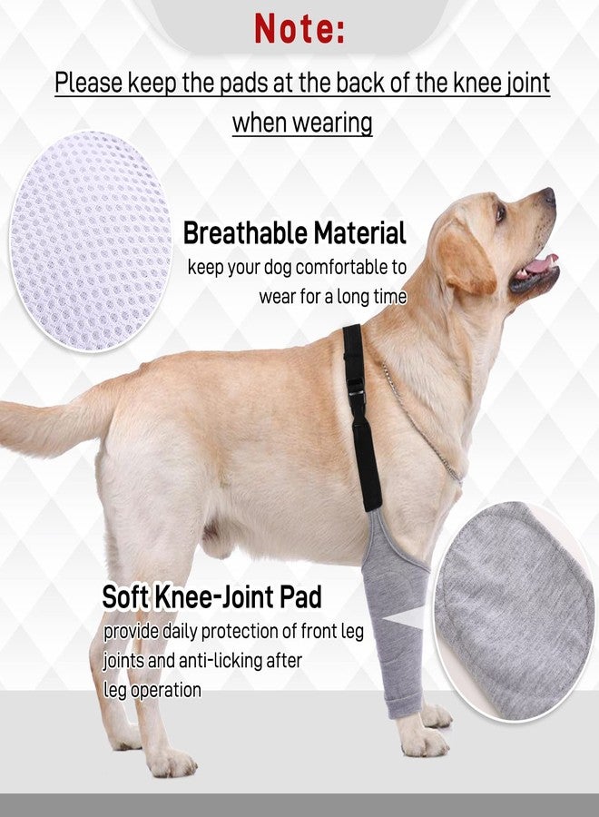 IDOMIK Dog Recovery Suit for Front Legs, Dog Recovery Sleeves After Surgery with Elastic Band, Soft Protective Elbow Braces for Medium Large Dogs, Cone Collar Alternative to Stop Licking Leg Wounds,Grey,XL - Image 3